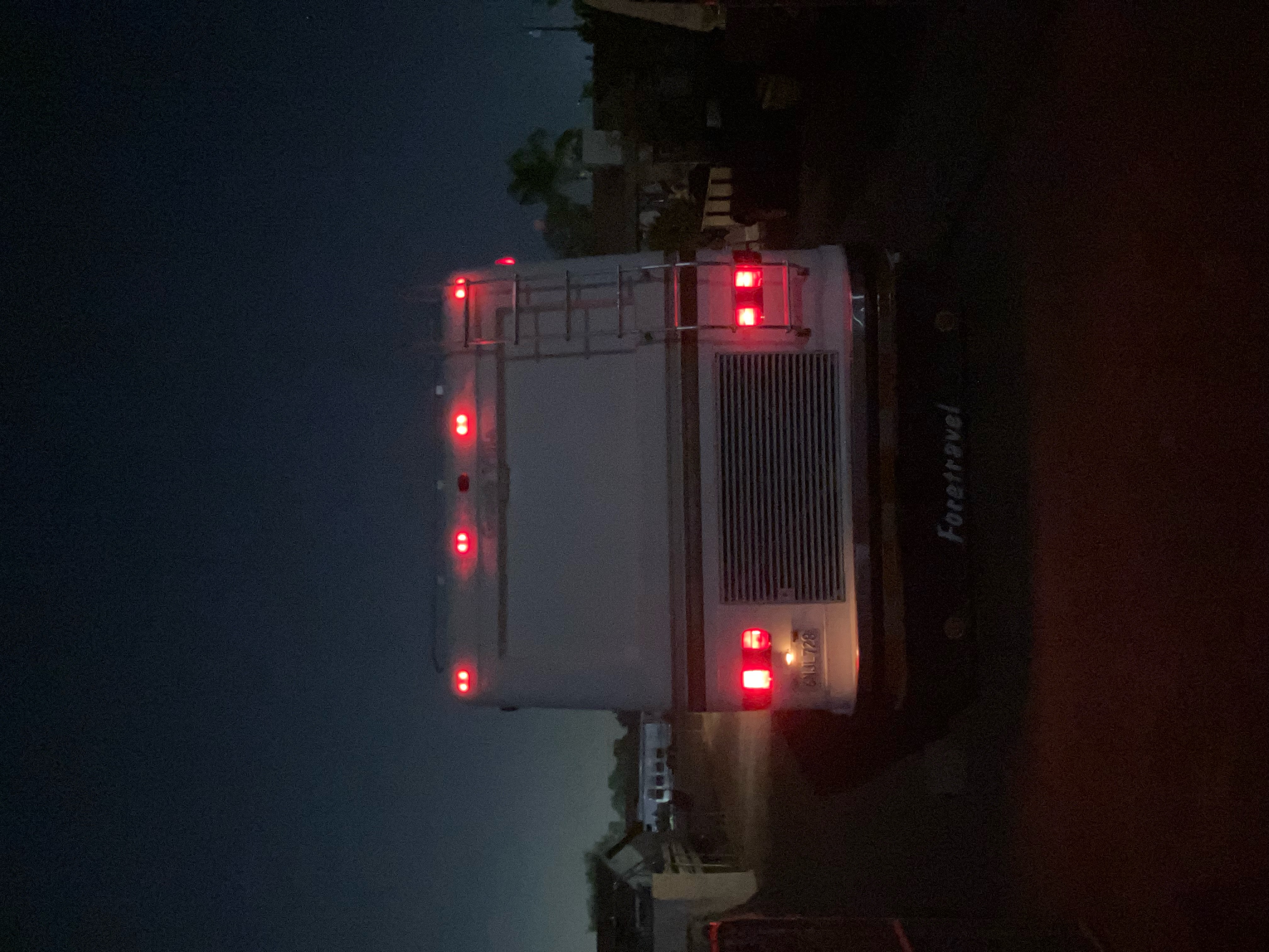 Rear view at night